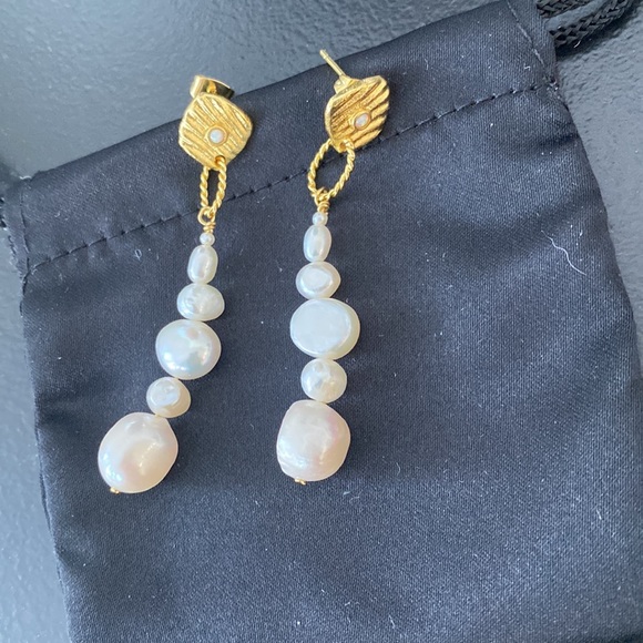 Anni Lu NWOT Jet-set Pearl Earrings - Picture 2 of 7